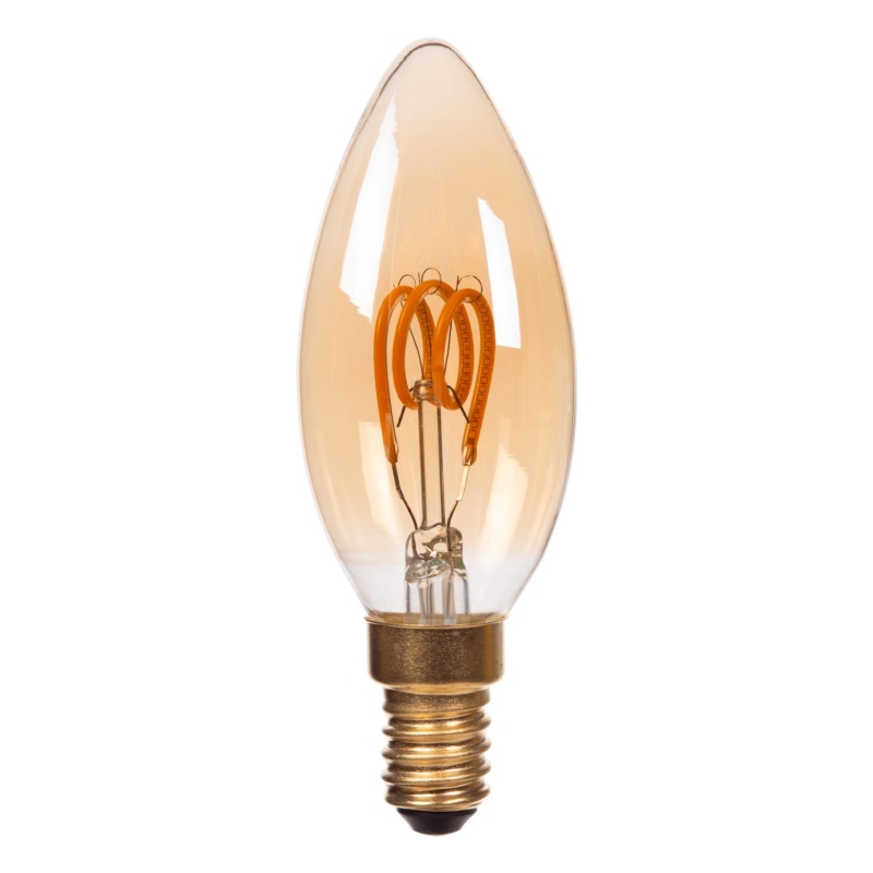 Lucide C35 - Filament bulb - Ø 3,5 cm - E14 - 1x3W 2200K - Amber